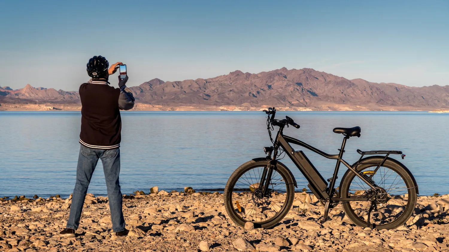 Scenic E-bike with mountains