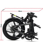 all-groups Miniwave folding ebike geometry and frame dimensions diagram