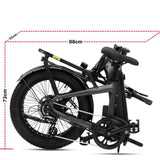 all-groups Miniwave folding ebike geometry and frame dimensions diagram