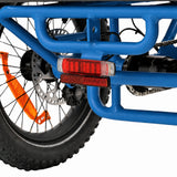 Close-up of a blue children's bike with a red reflector on a white background #color_sky-blue