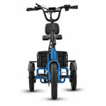 Blue tricycle with a seat and storage box on a white background #color_sky-blue