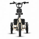 Three-wheeled electric bike with a white background #color_cream