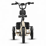 Three-wheeled electric bike with a white background #color_cream