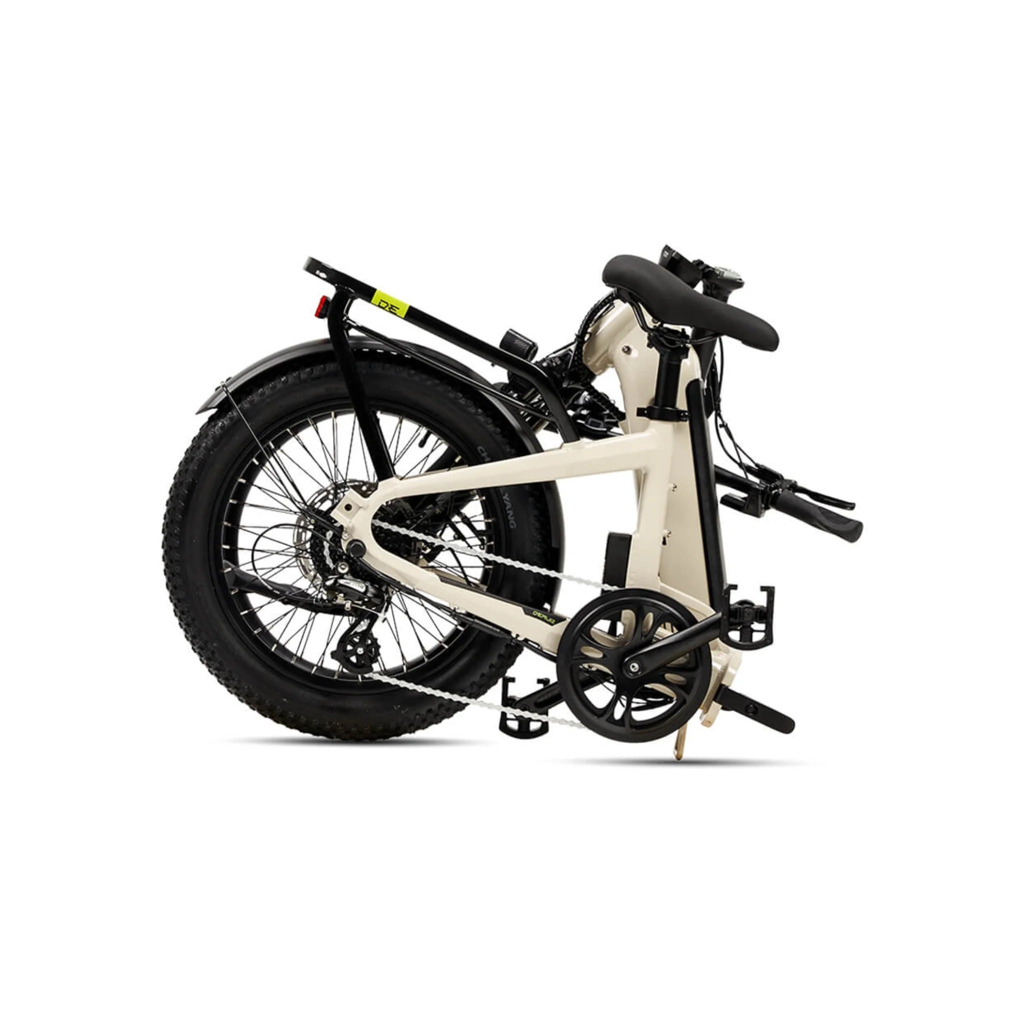 #color_warm-grey Miniwave folding ebike folded position in warm grey, easy storage electric bike