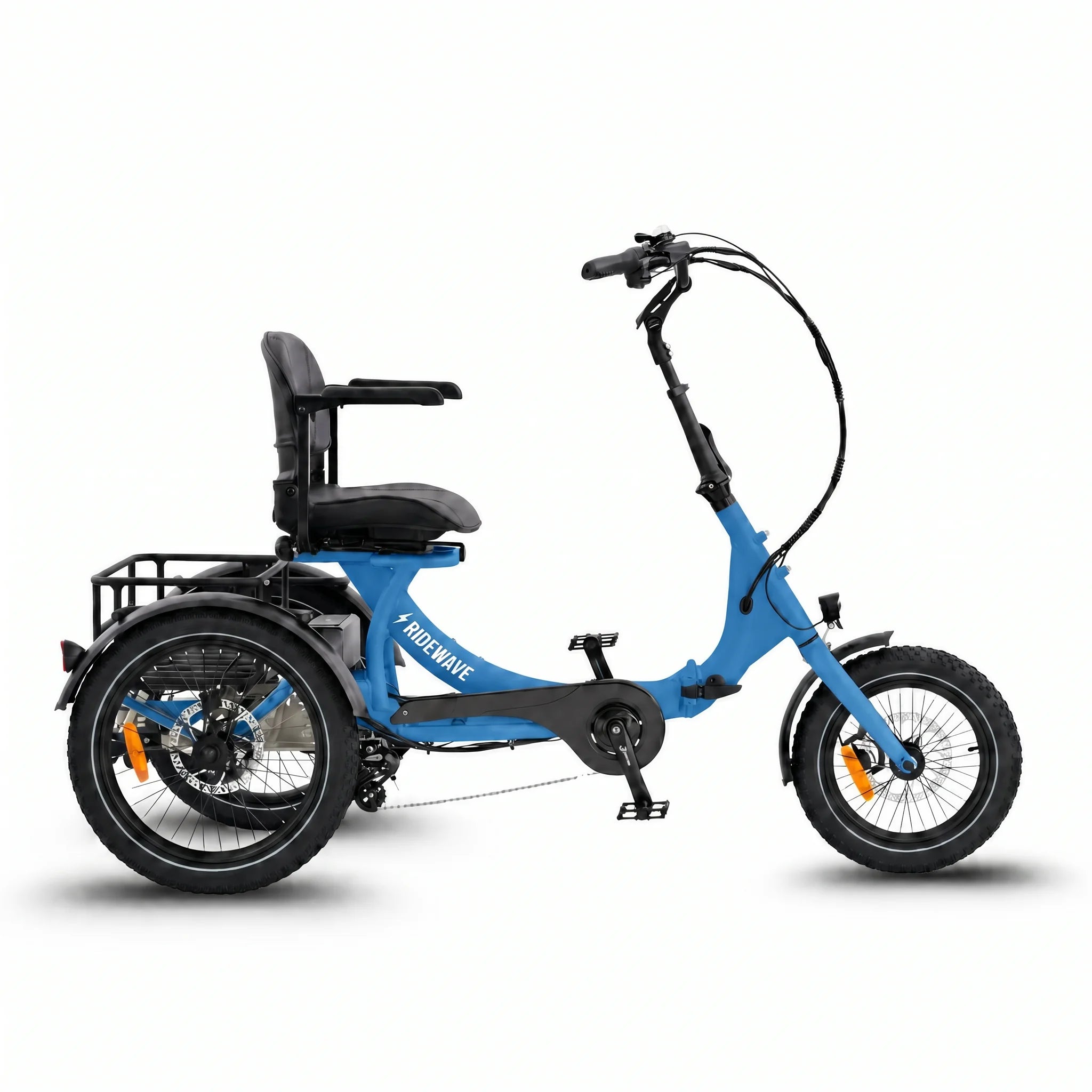 Blue tricycle with a seat on a white background #color_sky-blue