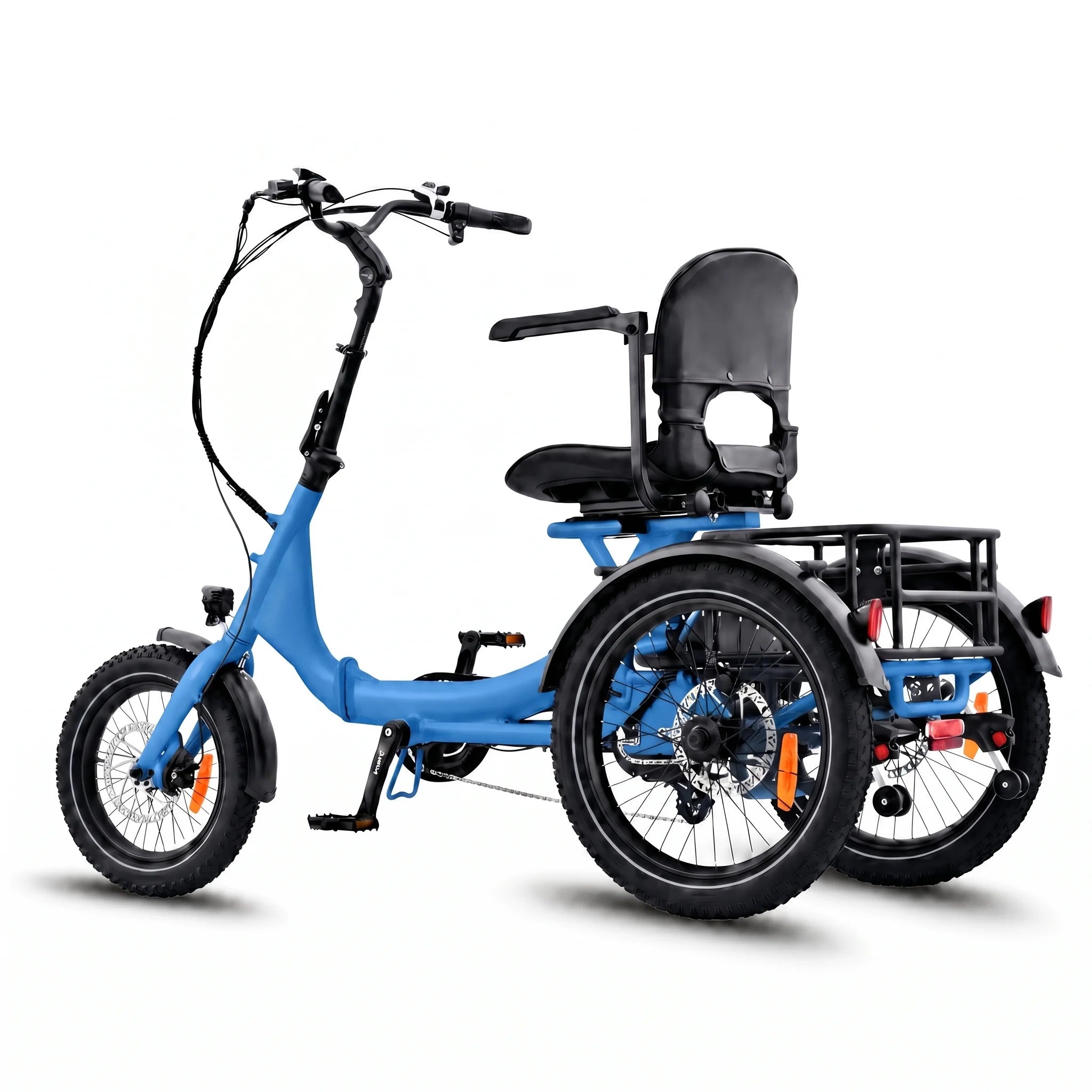 Blue tricycle with a seat on a white background #color_sky-blue