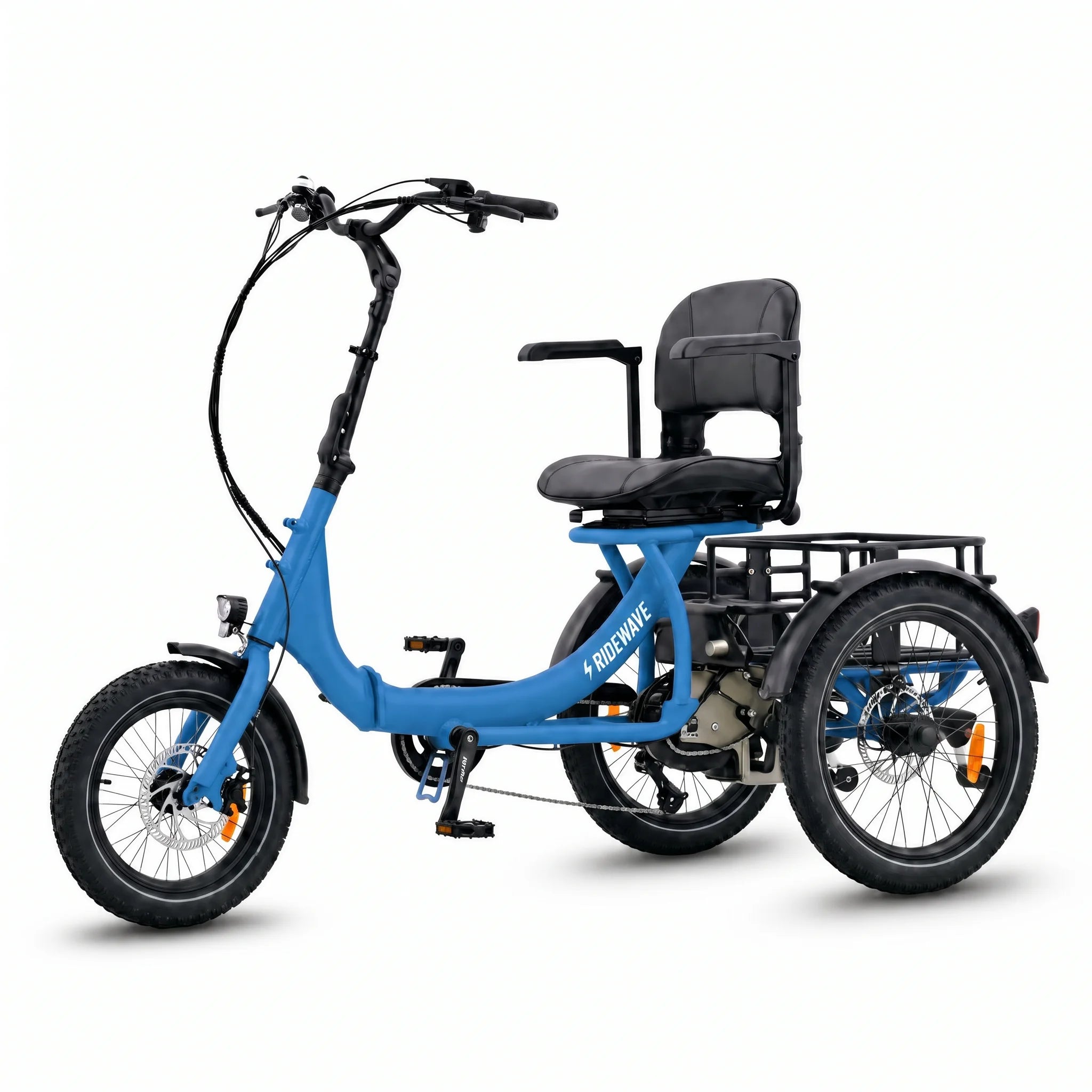 Blue tricycle with a seat on a white background #color_sky-blue