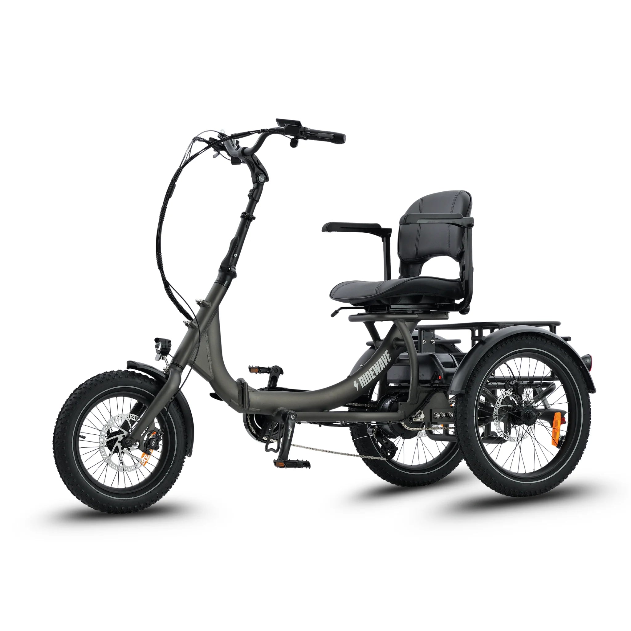 #color_graphite Platypus folding electric trike designed for stable and confident riding