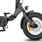 all-groups Gray electric bike with black tires on a white background
