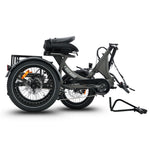 #color_graphite Platypus Folding Electric Trike folded position for easy storage and transport
