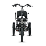 #color_graphite Platypus Folding Electric Trike front view with upright handlebars