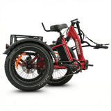 Red electric tricycle with a sidecar on a white background #color_red