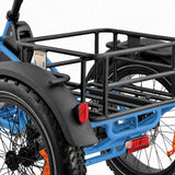 Blue bicycle with a black cargo rack on a white background #color_sky-blue