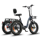 #color_slate-blue Three-wheeled electric bike with a basket on a white background